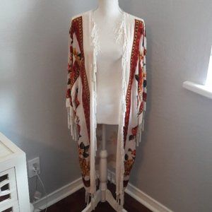 Kimono Velvet Beaded w/Tassels